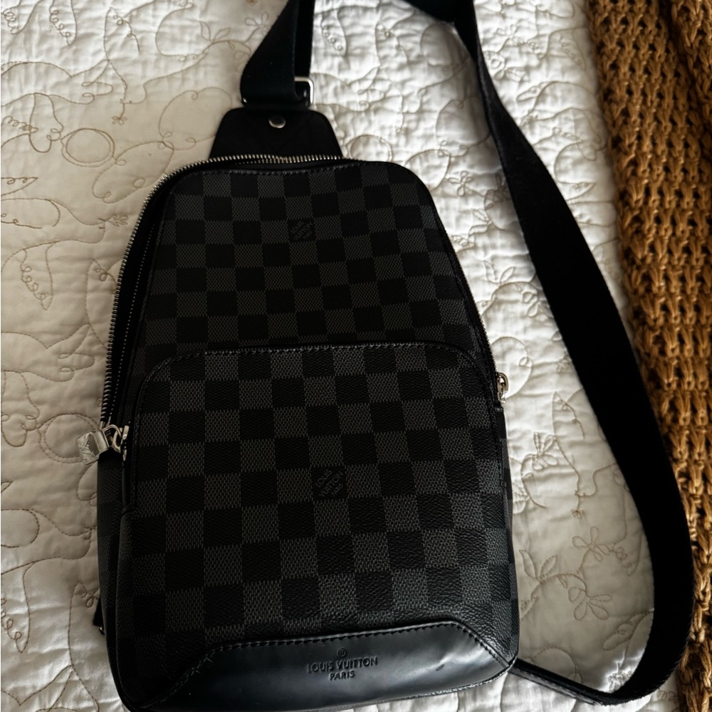 Louis Vuitton Black Damier sling bag